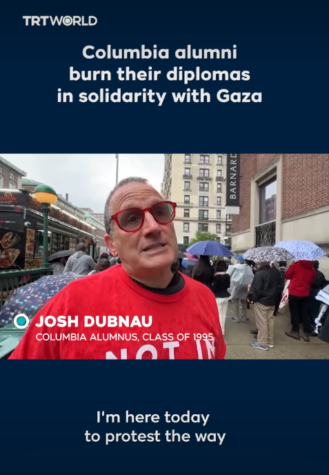 Joshua Dubnau Columbia Alumni Protest