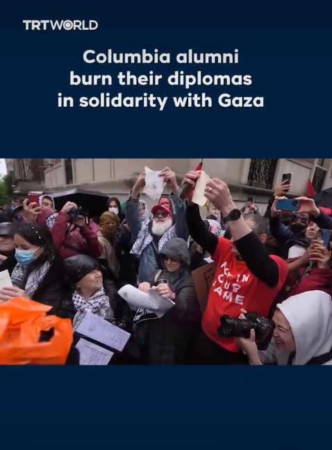 Columbia Burning Diploma Demonstration